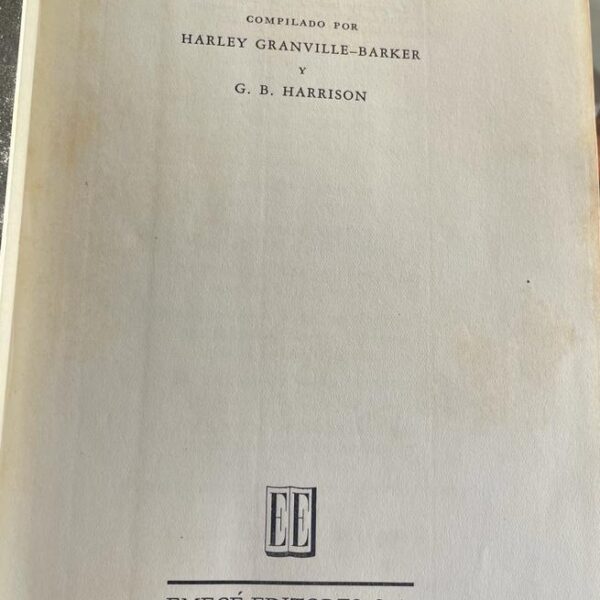 Introducción a Shakespeare. Compilado por Harley Granville-Barker e G. B. Harrison/